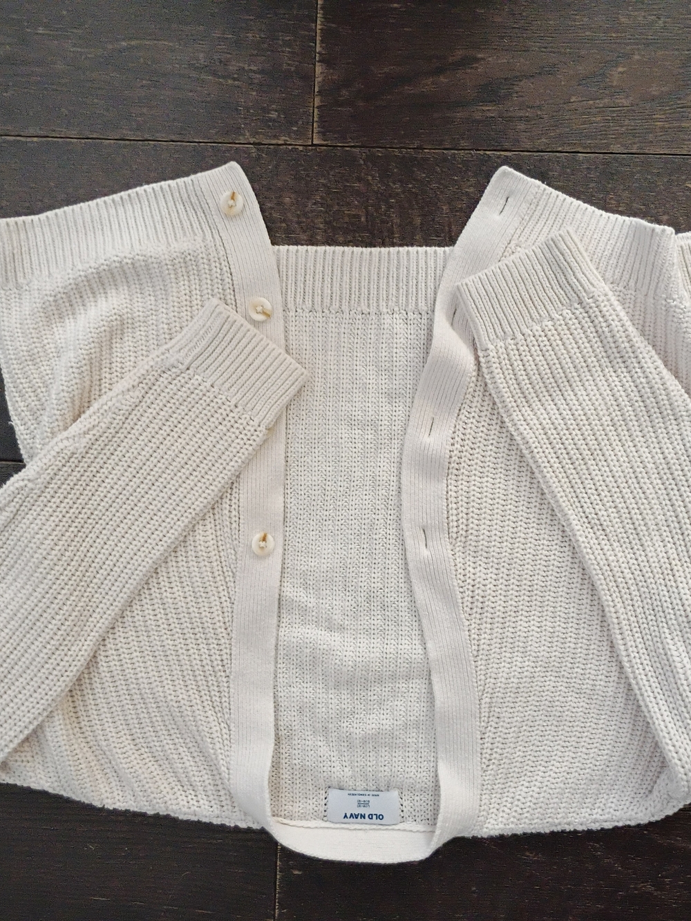 Old Navy Cream Button-Up Knit Cardigan
